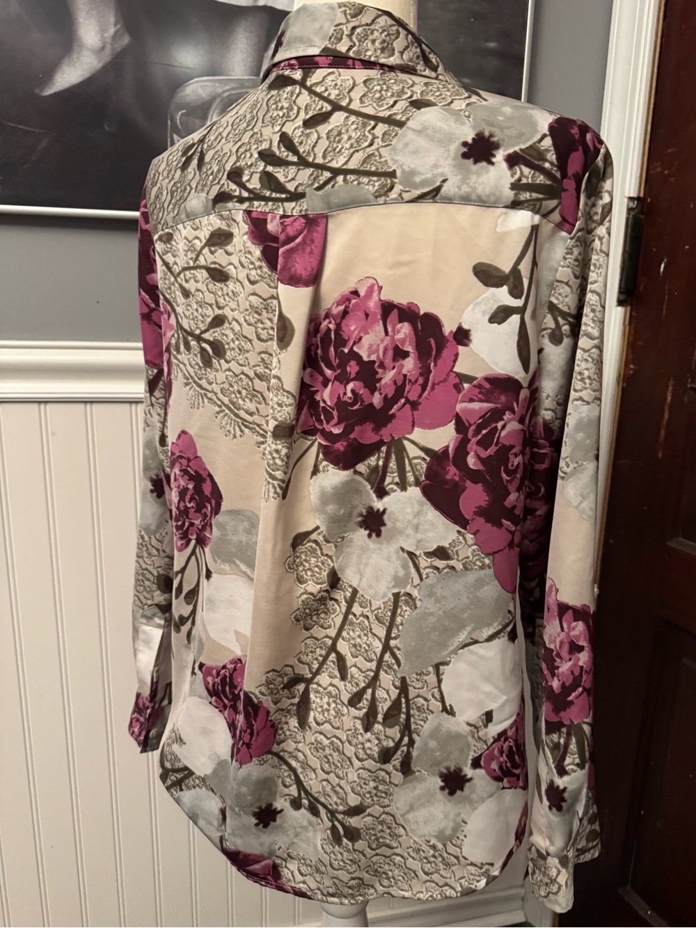 Chico’s Purple Floral Print Button Up Blouse Size 1
(M) - Picture 6 of 10